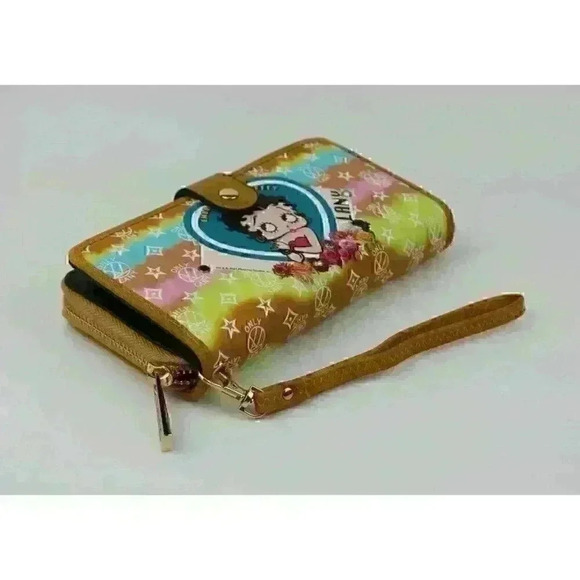 NEW! Betty Boop Women's Lany Vegan Wristlet Wallet - Picture 3 of 3
